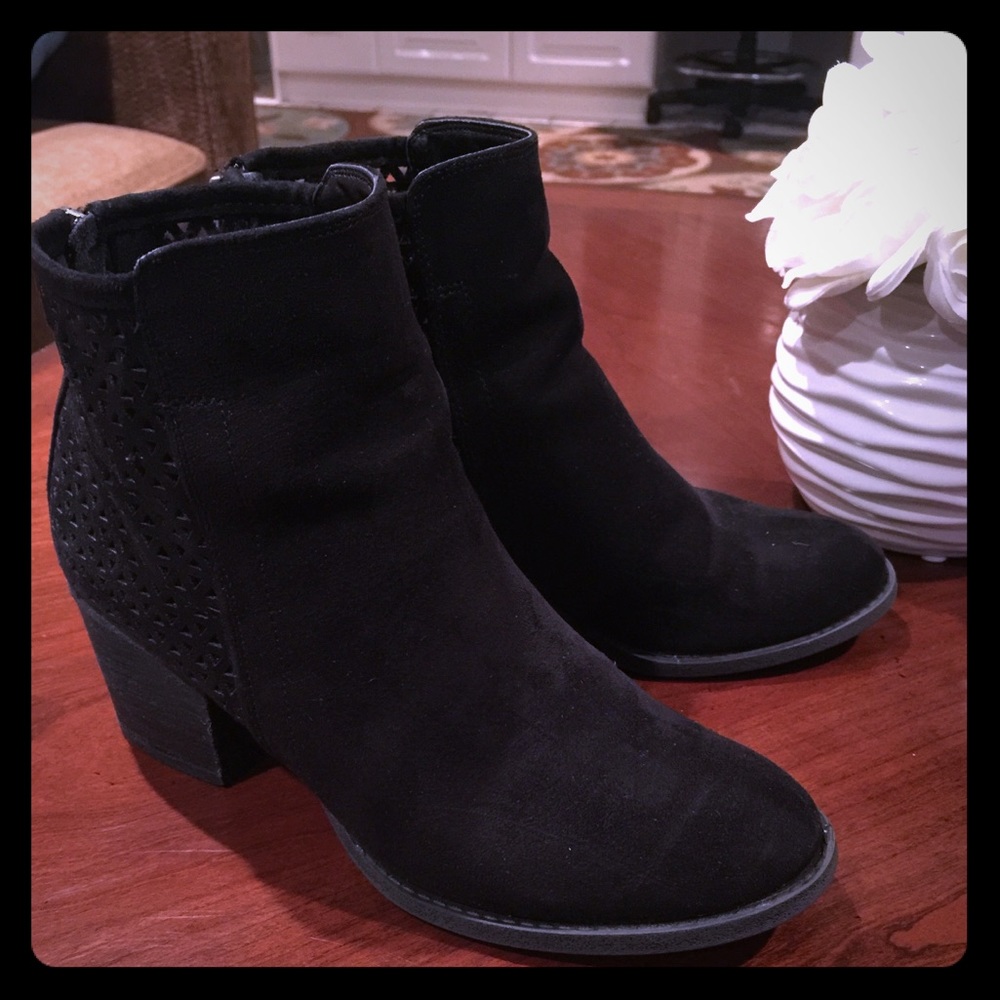 Black suede booties
